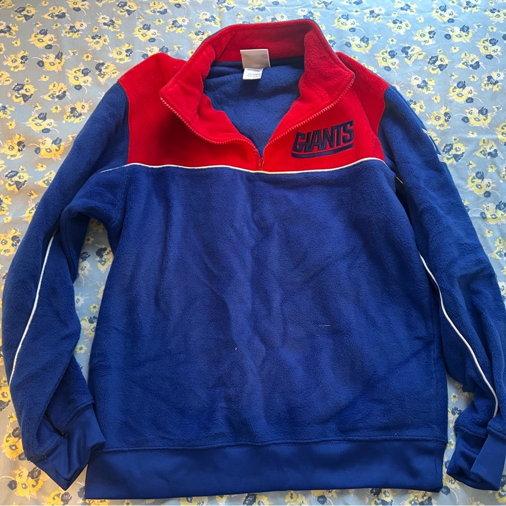 NFL Football NY Boys Giants Red and Blue Fleece Pullover